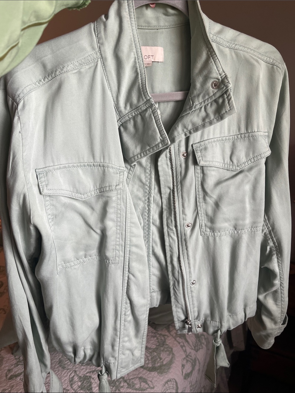 LOFT Light Blue/Green Utility Jacket - Picture 8 of 8